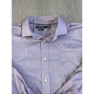 Lauren Ralph Lauren 18 34/35 Purple Button Down Long Sleeve Slim Fit Mens Shirt